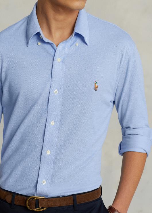 camisa de punto oxford hombres puerto isla azul Ralph Lauren 2XR2V900