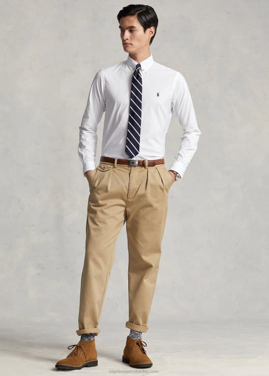 camisa de sarga de corte clásico hombres blanco Ralph Lauren 2XR2V1299