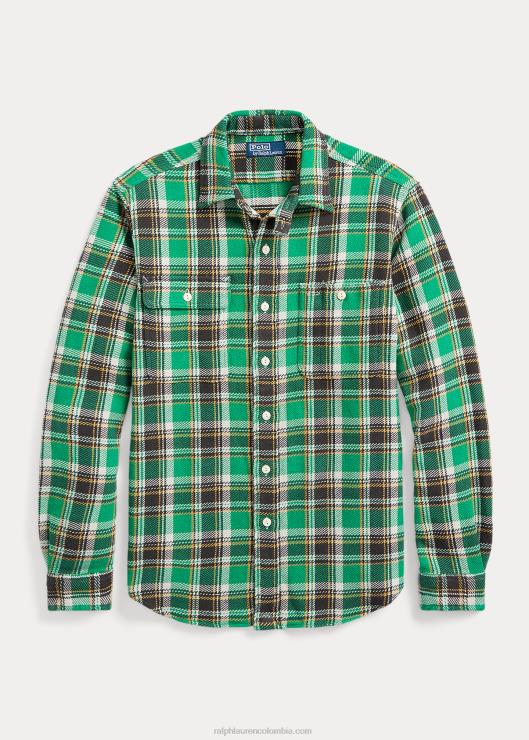 camisa de trabajo de franela a cuadros de corte clásico hombres multi verde Ralph Lauren 2XR2V8531