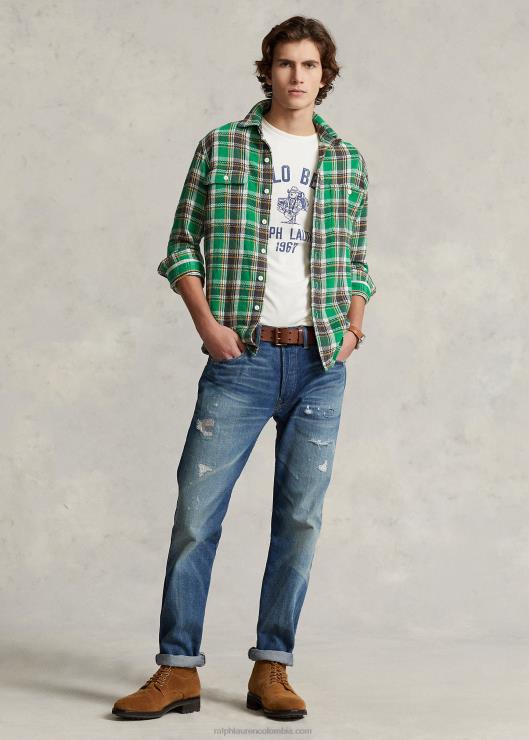 camisa de trabajo de franela a cuadros de corte clásico hombres multi verde Ralph Lauren 2XR2V8531