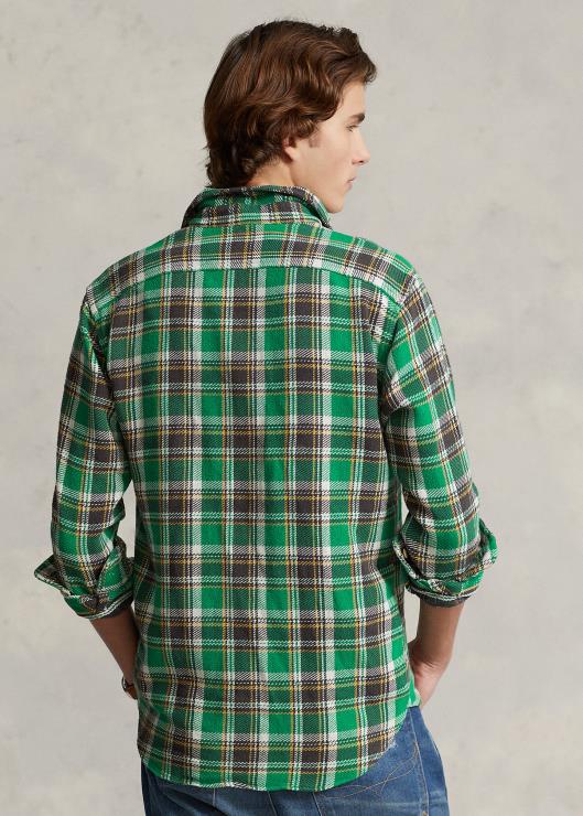 camisa de trabajo de franela a cuadros de corte clásico hombres multi verde Ralph Lauren 2XR2V8531