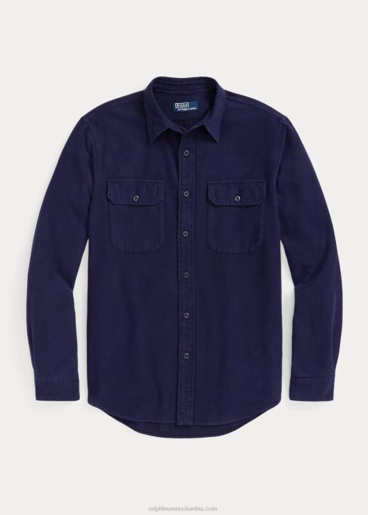 camisa de trabajo de gamuza de corte clásico hombres Marina de Newport Ralph Lauren 2XR2V130