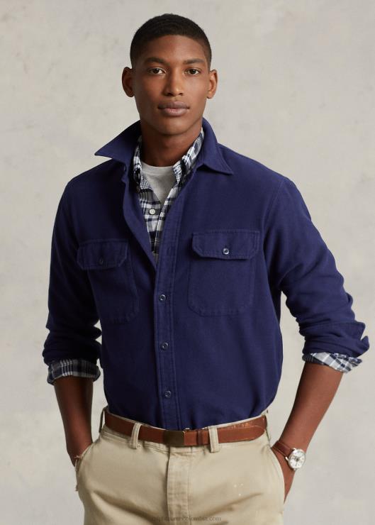 camisa de trabajo de gamuza de corte clásico hombres Marina de Newport Ralph Lauren 2XR2V130