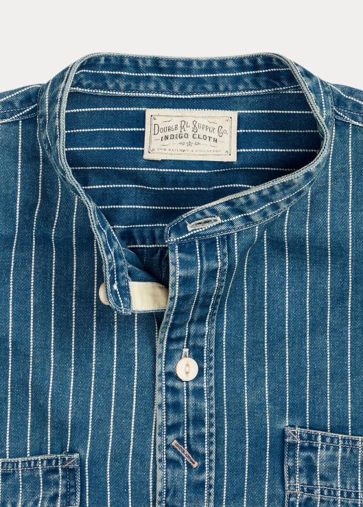 camisa de trabajo de sarga a rayas hombres índigo mediano Ralph Lauren 2XR2V1767