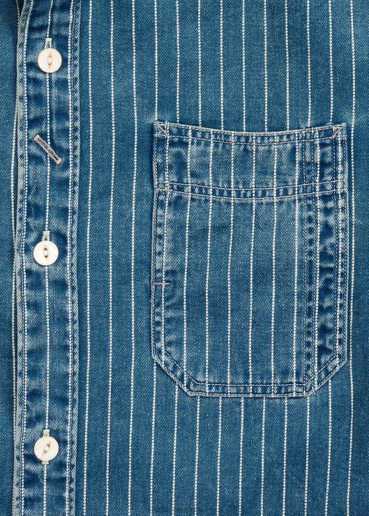 camisa de trabajo de sarga a rayas hombres índigo mediano Ralph Lauren 2XR2V1767