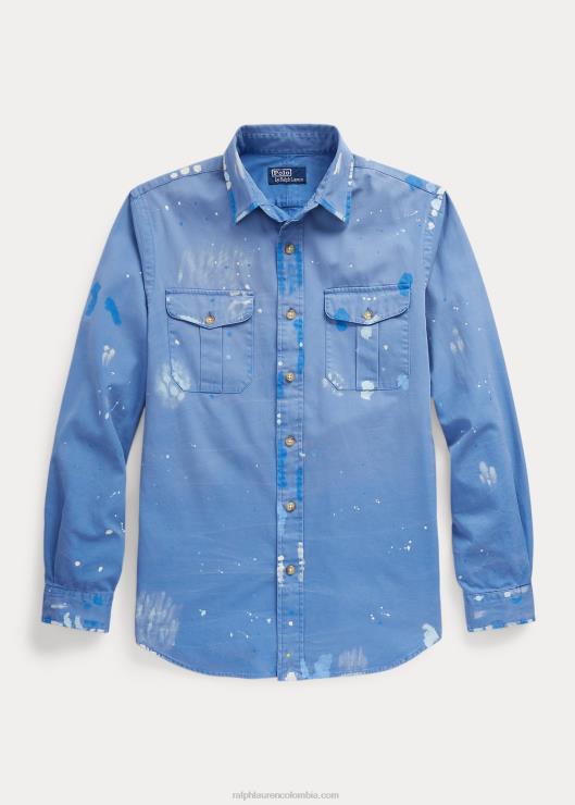 camisa de trabajo estilo chino pintado classic fit hombres retirarse azul Ralph Lauren 2XR2V879