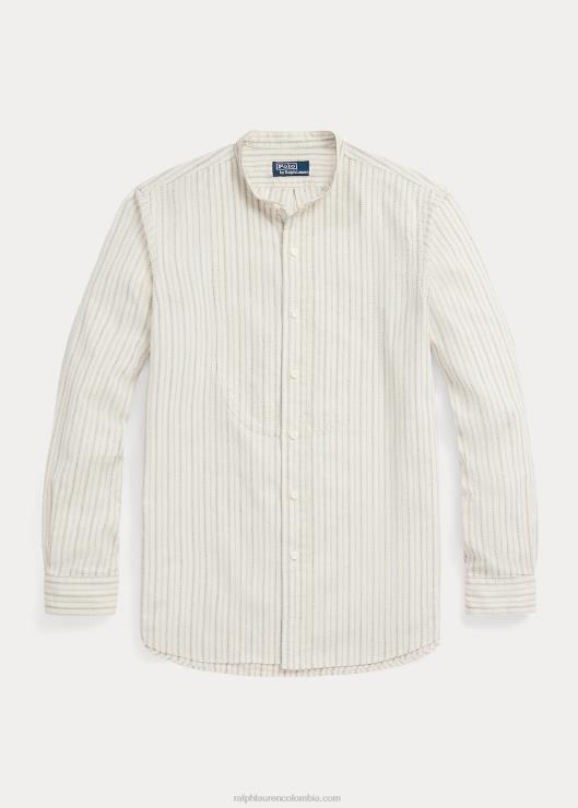 camisa dobby classic fit con pechera pespunteada hombres blanco hueso/azul marino multicolor Ralph Lauren 2XR2V8442