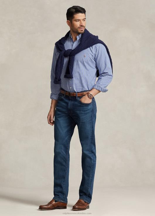 camisa oxford a cuadros hombres guinga azul/blanco Ralph Lauren 2XR2V1839