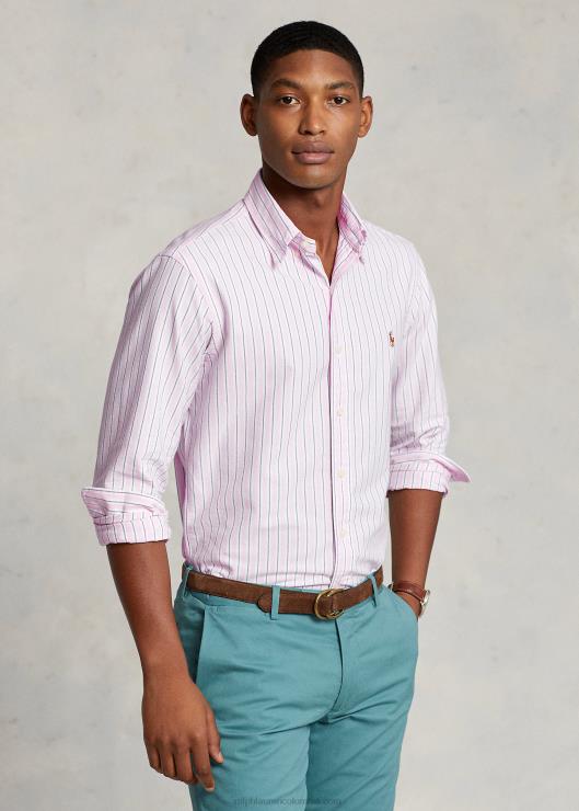 camisa oxford de corte clásico a rayas hombres rosa carmel/multi azul marino Ralph Lauren 2XR2V8417