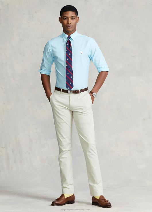camisa oxford slim fit elástica hombres azul egeo Ralph Lauren 2XR2V605