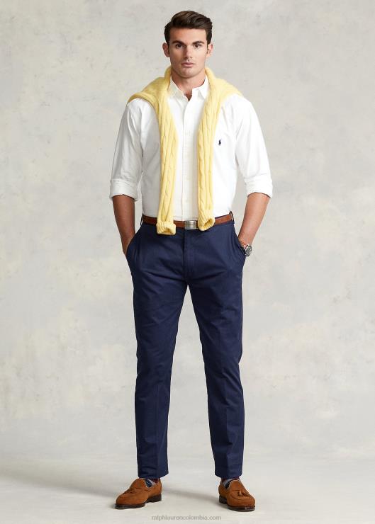 camisa oxford teñida en prenda hombres naval Blanca Ralph Lauren 2XR2V1512
