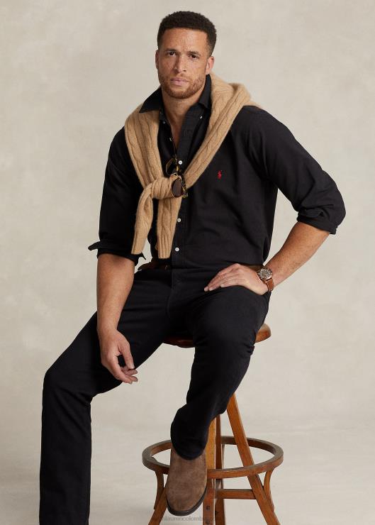 camisa oxford teñida en prenda hombres negro Ralph Lauren 2XR2V1511