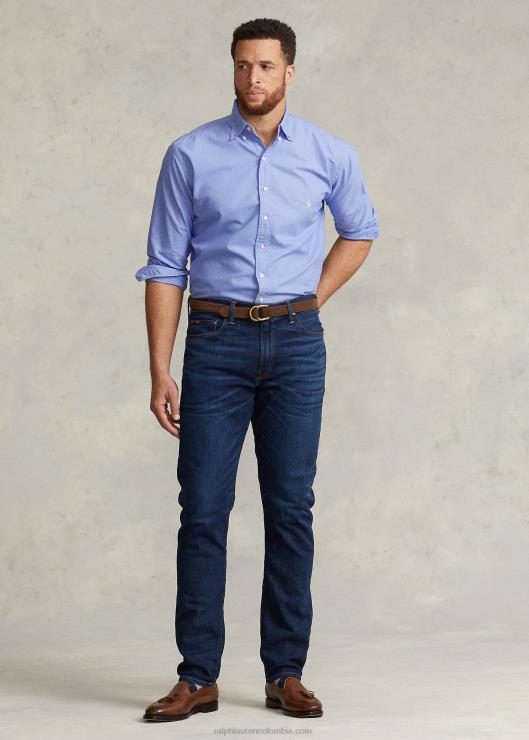 camisa oxford teñida en prenda hombres puerto isla azul Ralph Lauren 2XR2V1515