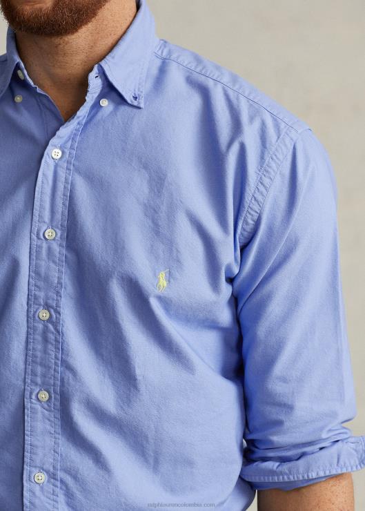 camisa oxford teñida en prenda hombres puerto isla azul Ralph Lauren 2XR2V1515