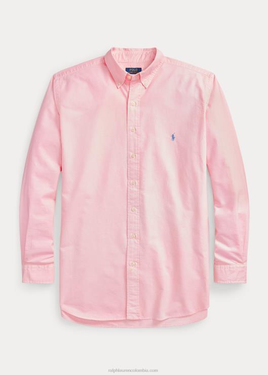 camisa oxford teñida en prenda hombres rosa carmelo Ralph Lauren 2XR2V1520