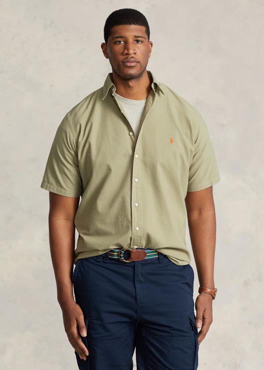 camisa oxford teñida en prenda hombres verde salvia Ralph Lauren 2XR2V1879