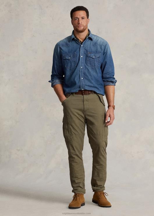 camisa vaquera con dobladillo deshilachado hombres hocking ldh Ralph Lauren 2XR2V1479