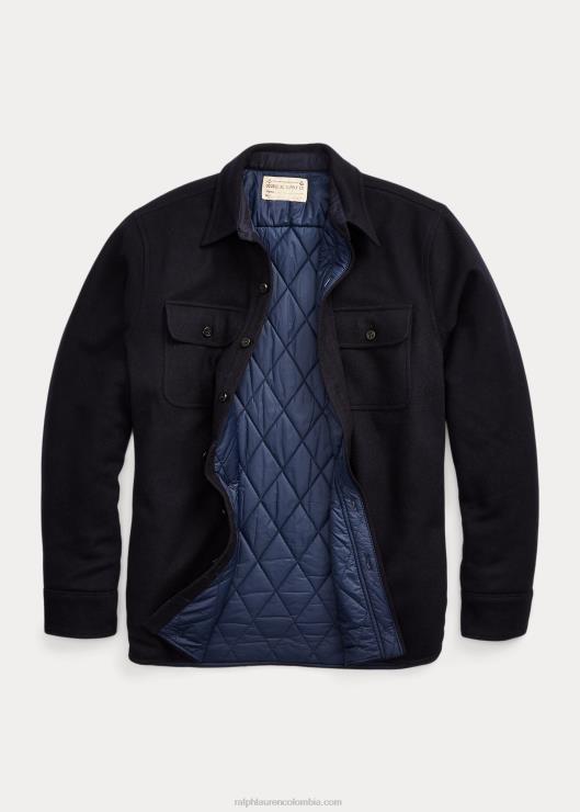 sobrecamisa melton de lana acolchada hombres Azul marino Ralph Lauren 2XR2V1794