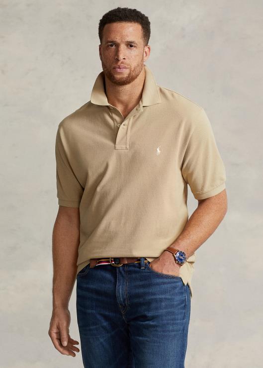 el icónico polo de malla hombres beige costero Ralph Lauren 2XR2V8677