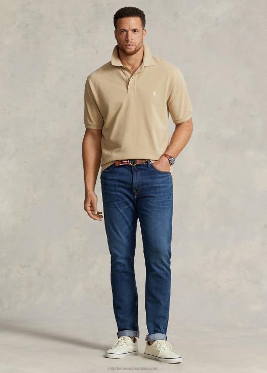 el icónico polo de malla hombres beige costero Ralph Lauren 2XR2V8677