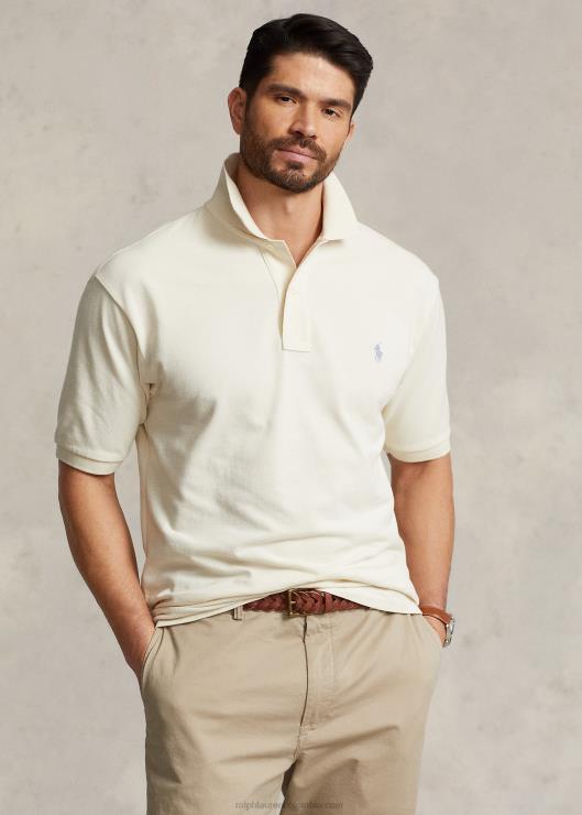 el icónico polo de malla hombres crema guía Ralph Lauren 2XR2V1829