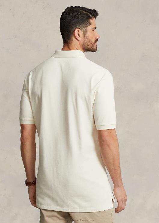el icónico polo de malla hombres crema guía Ralph Lauren 2XR2V1829