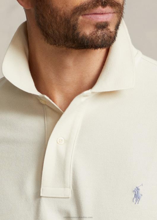 el icónico polo de malla hombres crema guía Ralph Lauren 2XR2V1829