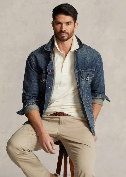 el icónico polo de malla hombres crema guía Ralph Lauren 2XR2V1829