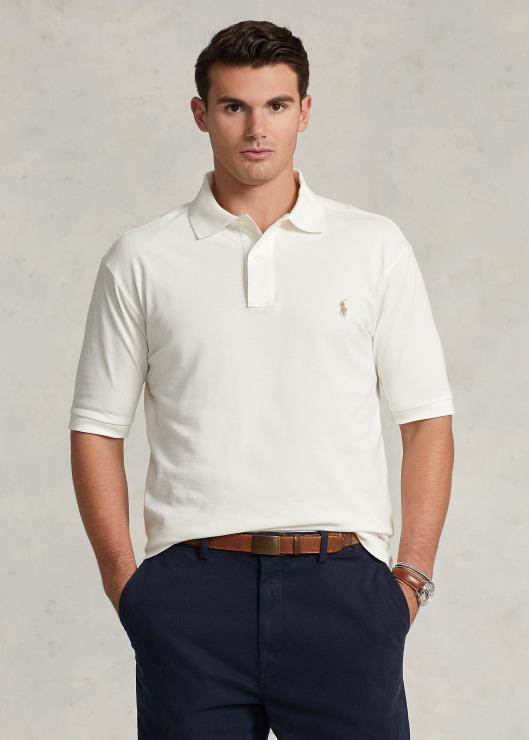 el icónico polo de malla hombres lavaplatos blanco Ralph Lauren 2XR2V1825