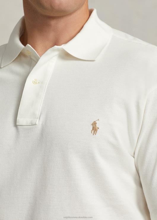 el icónico polo de malla hombres lavaplatos blanco Ralph Lauren 2XR2V1825