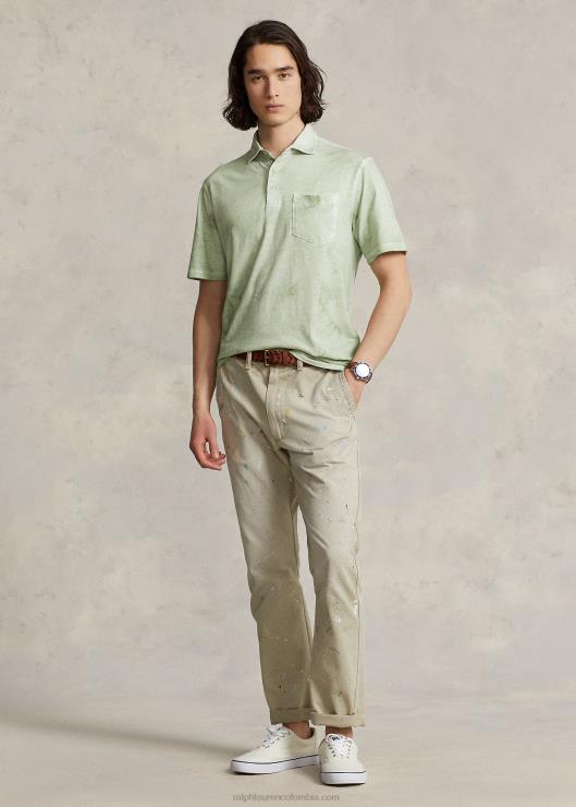 playera tipo polo classic fit de lino y algodón hombres menta descolorida Ralph Lauren 2XR2V8621