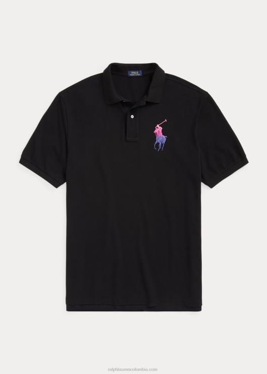 playera tipo polo con diseño degradado de Big Pony hombres negro Ralph Lauren 2XR2V1803