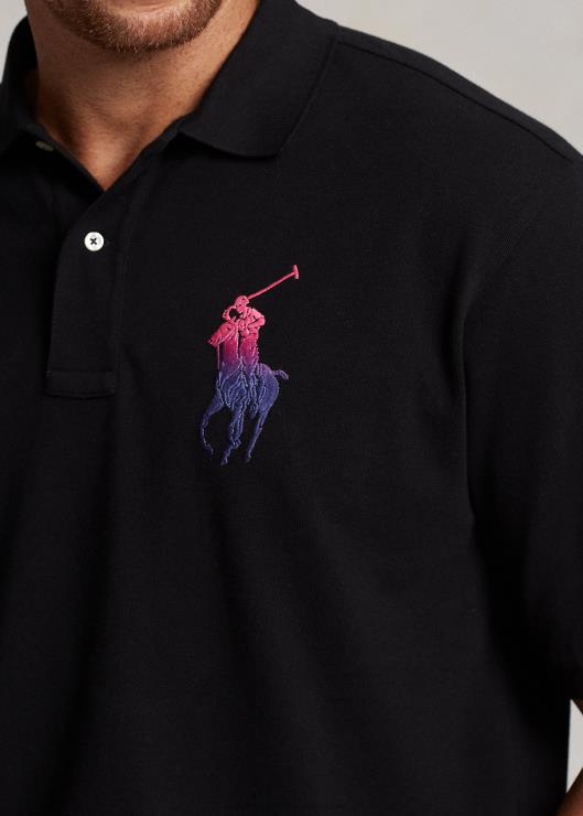 playera tipo polo con diseño degradado de Big Pony hombres negro Ralph Lauren 2XR2V1803
