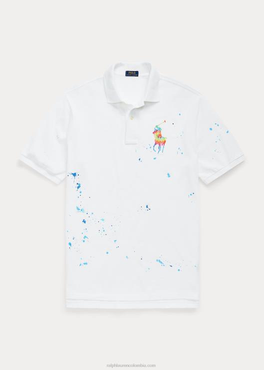 playera tipo polo con estampado tie-dye de big pony hombres blanco Ralph Lauren 2XR2V1377