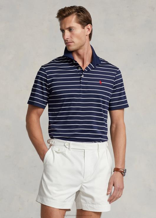 playera tipo polo de ajuste clásico hombres azul marino refinado/blanco Ralph Lauren 2XR2V682