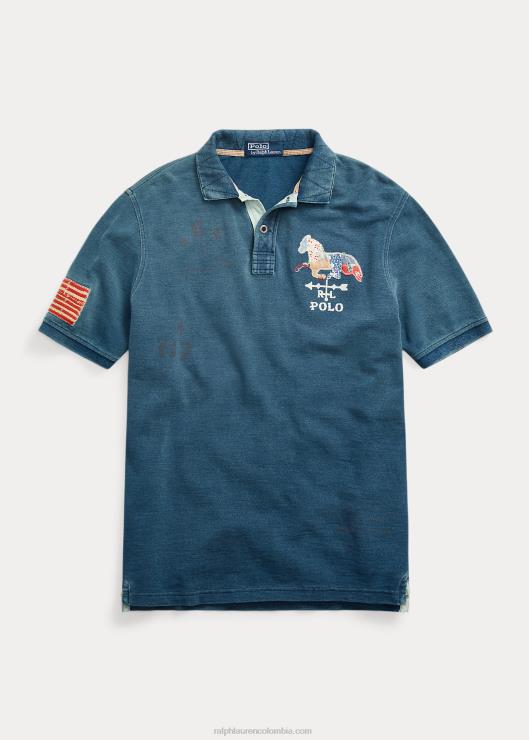 playera tipo polo de malla con corte clásico hombres índigo oscuro Ralph Lauren 2XR2V100