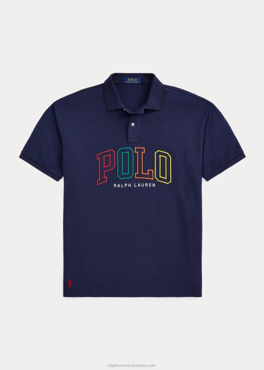 playera tipo polo de malla con logo grande hombres marina de crucero Ralph Lauren 2XR2V707