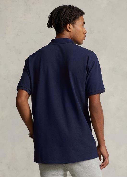 playera tipo polo de malla con logo grande hombres marina de crucero Ralph Lauren 2XR2V707