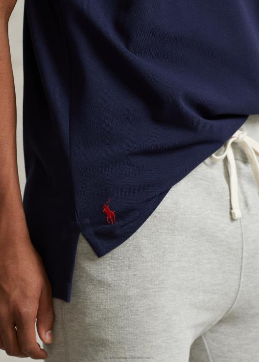 playera tipo polo de malla con logo grande hombres marina de crucero Ralph Lauren 2XR2V707