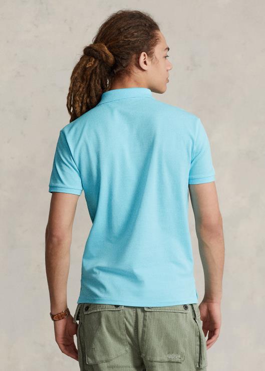 playera tipo polo slim fit de malla elástica hombres hammond azul Ralph Lauren 2XR2V954