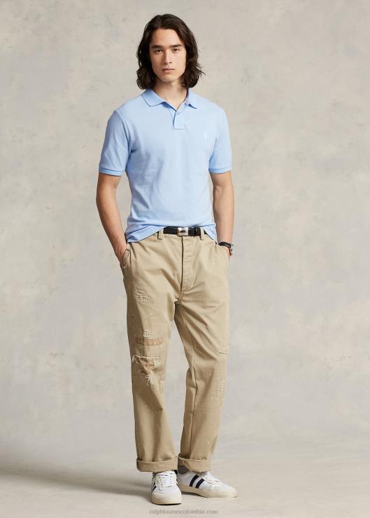 playera tipo polo slim fit de malla hombres oficina azul Ralph Lauren 2XR2V13