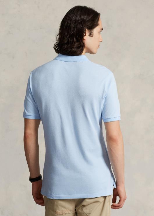 playera tipo polo slim fit de malla hombres oficina azul Ralph Lauren 2XR2V13