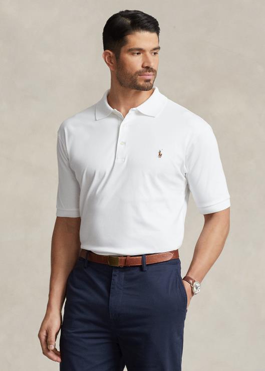 polo de algodón suave hombres blanco Ralph Lauren 2XR2V1532