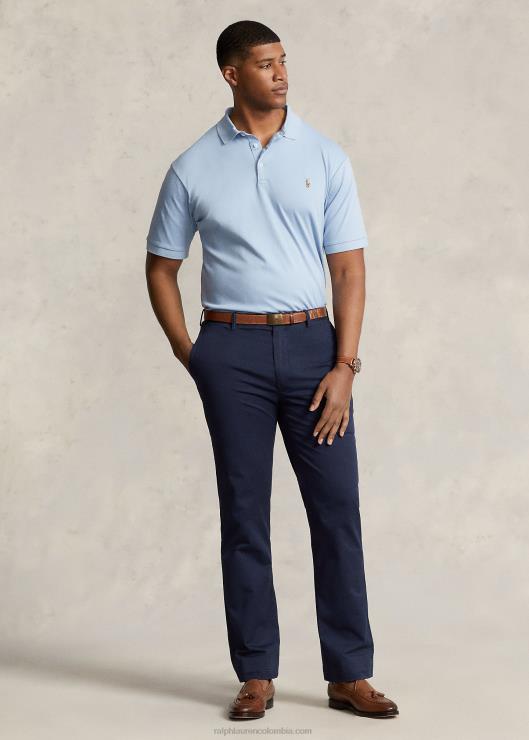polo de algodón suave hombres finca azul Ralph Lauren 2XR2V1538