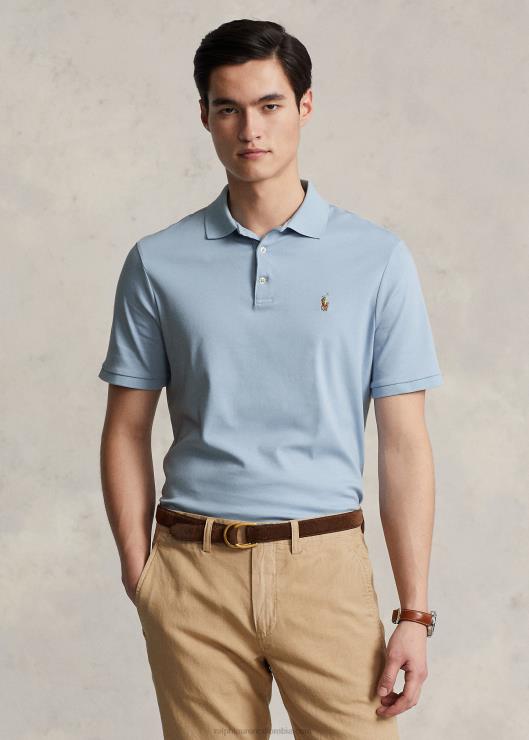 polo de algodón suave-todos los ajustes hombres finca azul Ralph Lauren 2XR2V185