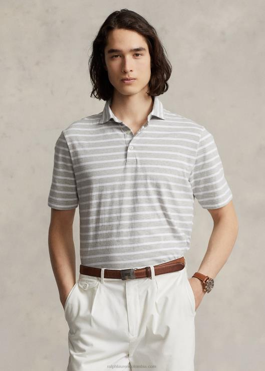 polo de corte clásico a rayas hombres primavera brezo/blanco Ralph Lauren 2XR2V1180