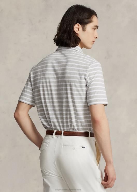 polo de corte clásico a rayas hombres primavera brezo/blanco Ralph Lauren 2XR2V1180