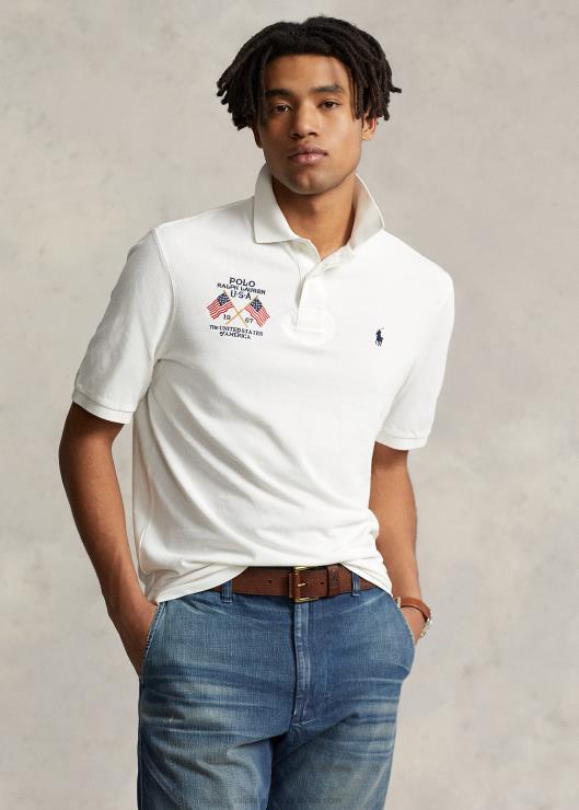 polo de corte clásico con bandera bordada hombres nevis Ralph Lauren 2XR2V8643