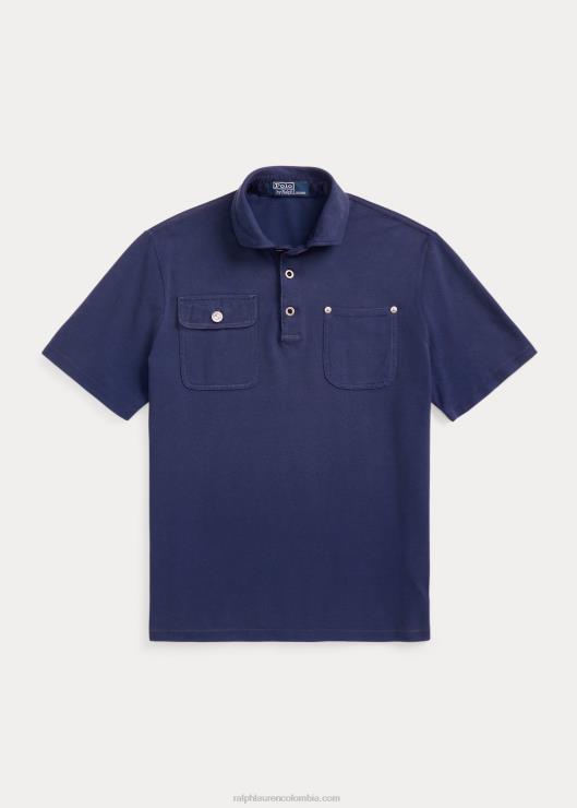polo de corte clásico con bolsillo de malla hombres cobalto oscuro Ralph Lauren 2XR2V8485