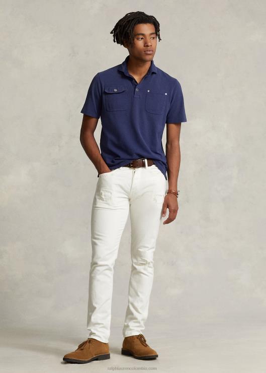 polo de corte clásico con bolsillo de malla hombres cobalto oscuro Ralph Lauren 2XR2V8485